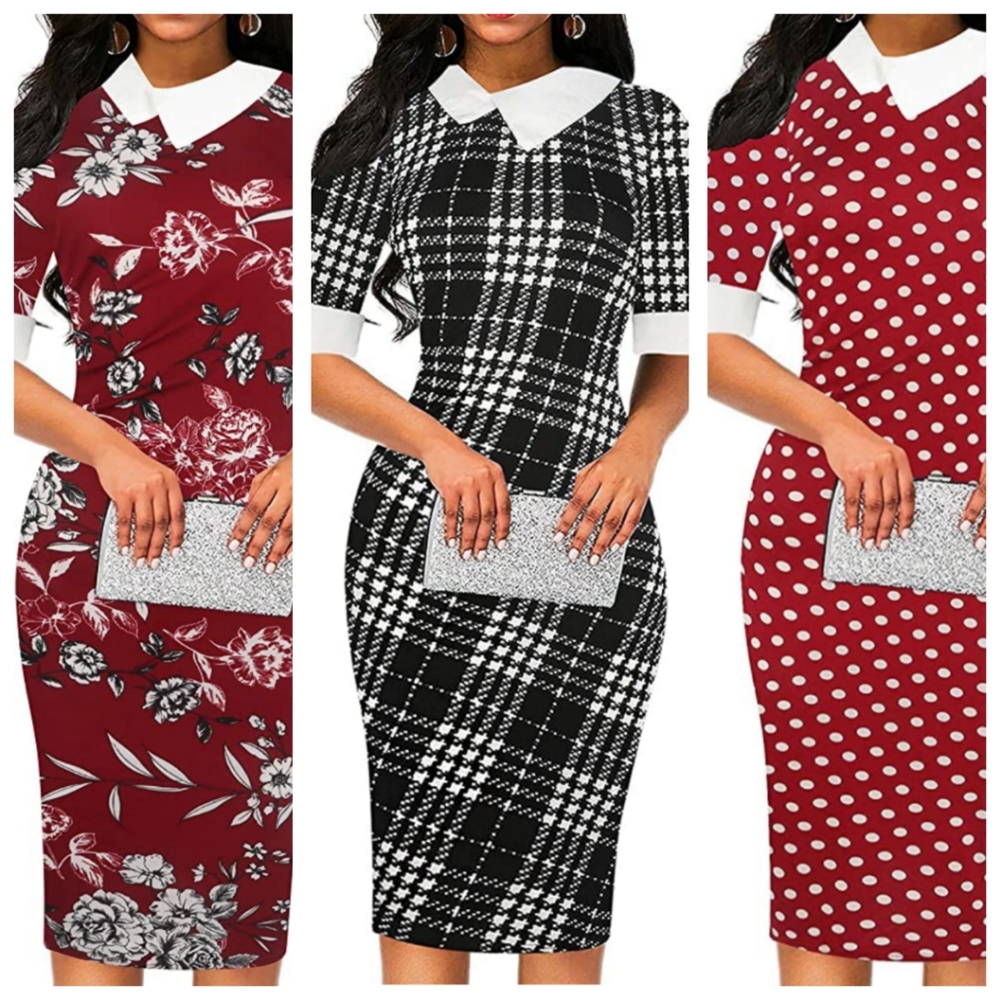 Women's Plus Size Red/Floral Printed Midi